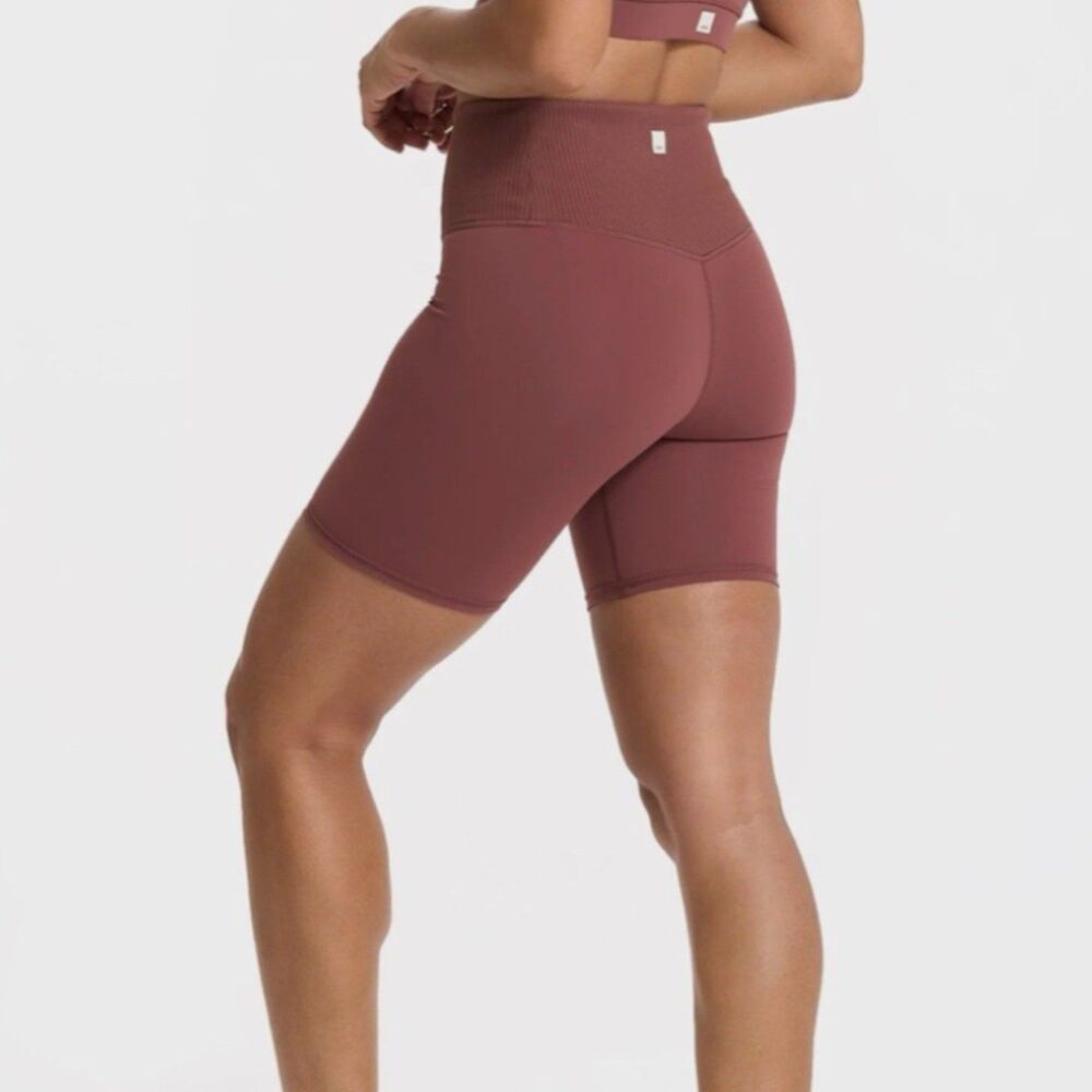 Women Vuori Rib Studio Short HIgh RIse 6" Cedar Estimate Fit Small Athleisure